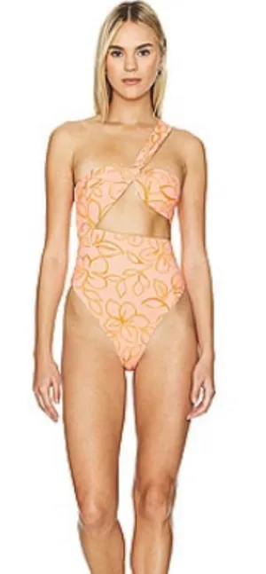 Tularosa FLEUR ONE PIECE IN ORANGE RAYA FLORAL thumbnail 1