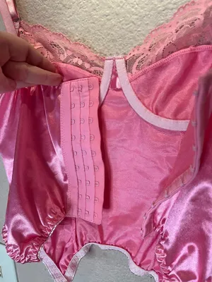 Pink Satin Corset Top Size Small thumbnail 7