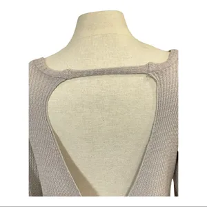 West Of Melrose Gray Open Back Long Sleeve Knit Top thumbnail 7