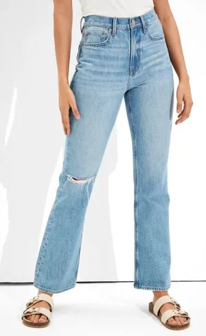 American Eagle Highest Rise 90s Flare Jeans Blue 2 Long thumbnail 1