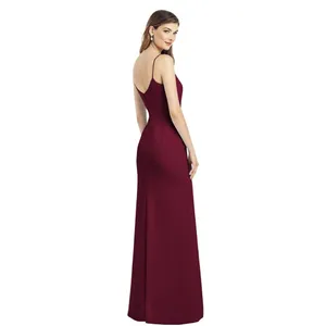 NWOT After Six X Nordstrom Spaghetti Strap V-Back Crepe Gown with Front Slit 4 thumbnail 4