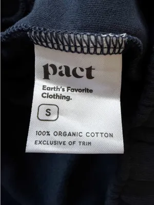 NEW Pact Brushed Fleece sweatpants joggers blue organic cotton minimalist Size S thumbnail 9