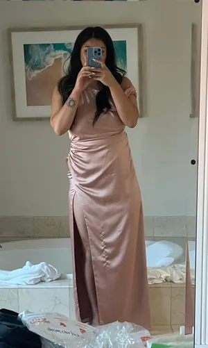 Show Me Your Mumu Rose Gold Satin Dress thumbnail 3