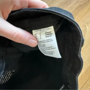 American Eagle Black Raw Hem Skinny Jeans thumbnail 6