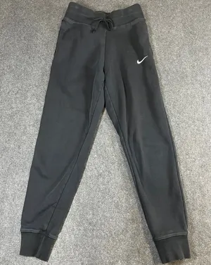 Nike Womens Sportswear Fleece‎ Joggers Black Sweatpants Small Drawstring Swoosh thumbnail 1