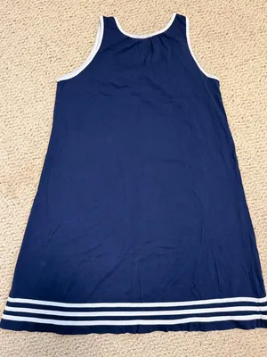 Lauren Ralph‎ Lauren Navy Nautical Sleeveless Cotton Dress Small Preppy thumbnail 3