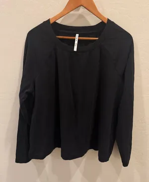 Soma Black Raglan Long Sleeve Lounge Pajama Top XL thumbnail 1