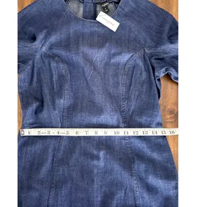 Banana Republic‎ Denim Fit and Flare Mini Dress Indigo Blue Long Sleeve Size 6 thumbnail 11