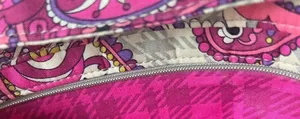 Vintage Vera Bradley Laptop Tote Bag Paisley Plaid case travel quilted pockets thumbnail 7