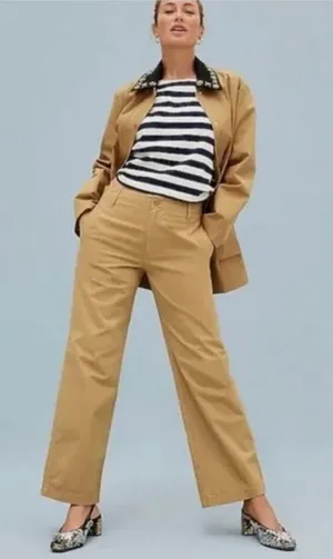 J.Crew Sailor Heritage‎ Relaxed Fit Pants Women's Size 25 Tan Coastal Chic thumbnail 1