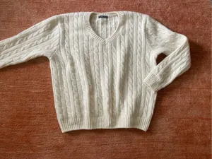 Brandy Melville Cream Cable Knit 90% Llama Wool Oversized Sweater 160/84A thumbnail 1