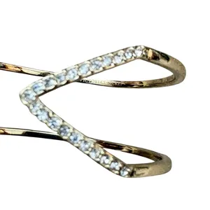 Victorias Secret Gold Tone Crystal Geometric Double Band Cuff Bracelet‎ thumbnail 5