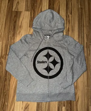 Victoria's Secret Pink Pittsburgh Steelers Fantasy Player Zip Up Hoodie Sz L thumbnail 1
