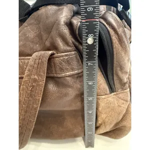 Vintage Eagle Creek Brown Leather Duffle Bag Travel Carry On Weekender 22" thumbnail 10