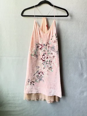 Romantic Velvet Embroidered Mini Dress 🌸 Fairycore Coquette Lace Beaded Detail thumbnail 2
