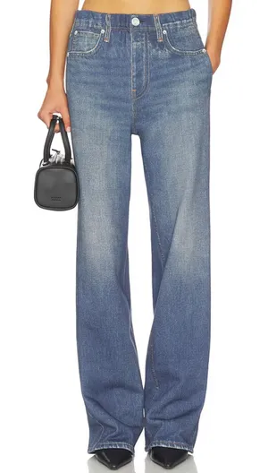 Rag & Bone Miramar Fleece Wide Leg Faux Jean Pants thumbnail 1