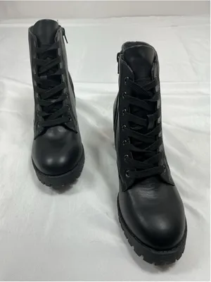 Womans New Bamboo Chief Combat Ankle Boots Size 9 Black thumbnail 2