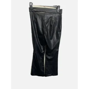 Zara Faux Leather Pants Womens XS‎ Black High Rise Flared Edgy Chic Trousers thumbnail 4