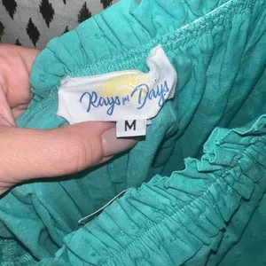 Rays for days mini dress teal blue off shoulder ruched size M thumbnail 10