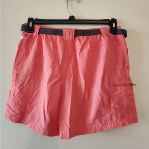 Columbia Women’s Pink Nylon Cargo Shorts Size med Belted Hiking Outdoors Fishing thumbnail 4