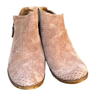 Lucky Brand suede leather perforated ankle booties 9.5 thumbnail 1