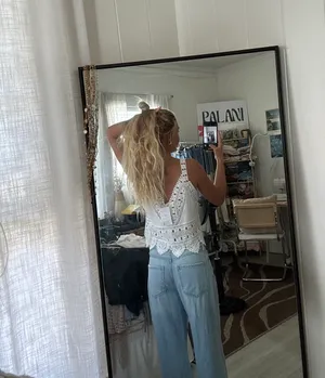 White Boho Lace Top thumbnail 2