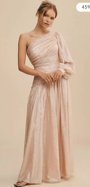 Anthropologie BHLDN One-Shoulder Drop Waist dress thumbnail 2