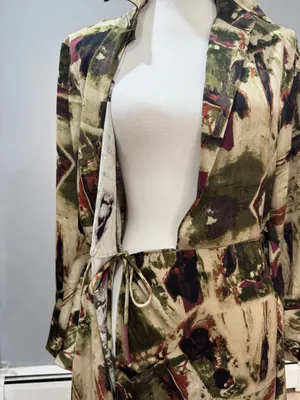 Multicolor Elan L/S Open Tie-Waist Shirtdress Size M NWT thumbnail 4