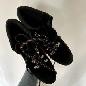 Sam Edelman 8.5 women's‎ black suede lace up boots comfortable low heel shoes thumbnail 2