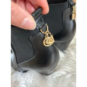 Michael kors black leather booties size 8.5 with charms in the back stylish mode thumbnail 2