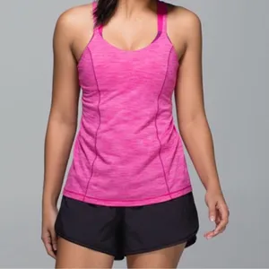 Lululemon Run For Gold Tank Hot Pink Magenta Running Tank Top Sports Bra Size 8 thumbnail 3
