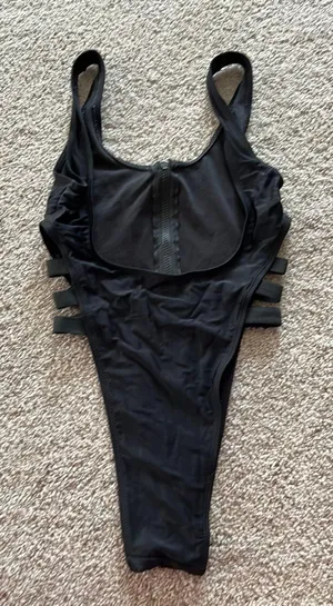 Sexy One Piece Black Swimsuit Cut Out thumbnail 1