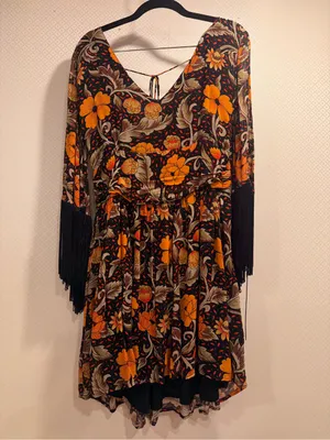 VERB Floral Fringe Mini Dress by Anthropologie Size S thumbnail 2