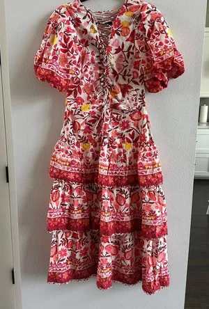 FARM Rio Romantic Orchard Tiered Midi-Dress | Size Small thumbnail 6