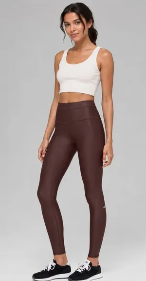 Alo Yoga High Waist Airlift Leggings Brown Sz S 28" Inseam Activewear Yoga READ thumbnail 1