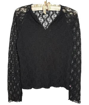 90s Polo Jeans Co.‎ Ralph Lauren L Lace Sheer Top Whimsigoth Fairy Grunge Y2K thumbnail 1
