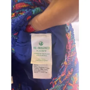 NWT J. Crew Tropical Floral Smocked Tiered Mini‎ Skirt Crochet Trim Boho Medium thumbnail 7
