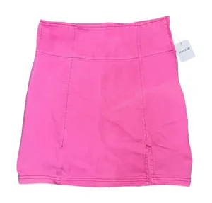 Free People Holding Onto a‎ Dream Pink Denim Mini Skirt thumbnail 1