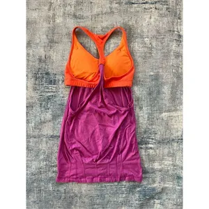 Lululemon Pink Orange Practice Freely Tank Heathered Ultra Violet Dazzling 4 thumbnail 4
