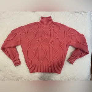 J. Crew Collection — Cable-knit Sweater (Pink) — Medium thumbnail 3