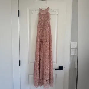 ASOS Blush Pink Lace Midi Dress Open Back Pinny Bodice Women’s 4 NWT thumbnail 3