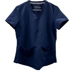 Fabletics Method 2-Pocket Scrub Top in Navy Blue Size S thumbnail 3