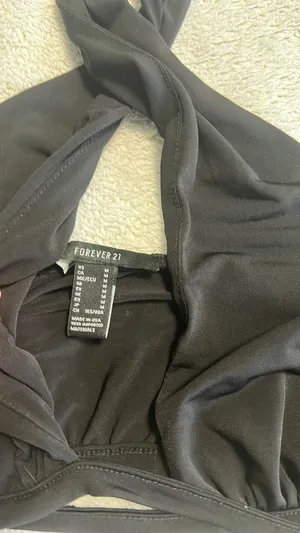 Garage Black Halter Crop Top thumbnail 2