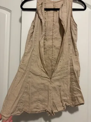 Gianni Bini Tan Linen Romper thumbnail 3