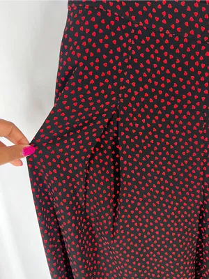 Whistles Mari‎ Heart Print Wide-Leg Pants Size 8 thumbnail 5