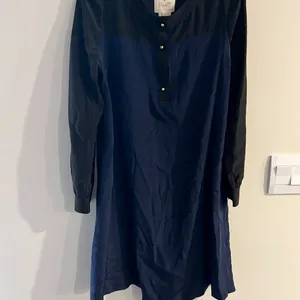 Kate Spade 100% Silk Colorblock Black Blue Popover Shift Career‎ Dress size 8 thumbnail 10