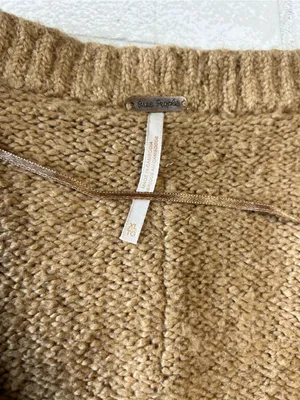 Free People Brookeside Women's Oversized Sweater Tan Size XL thumbnail 4