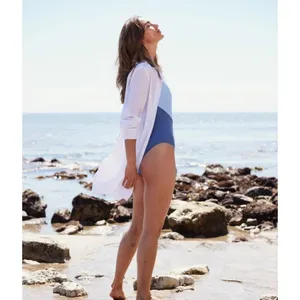 SUMMERSALT The Silky Luxe Short Effortless Shirtdress Cover-Up Solid‎ White XS thumbnail 4