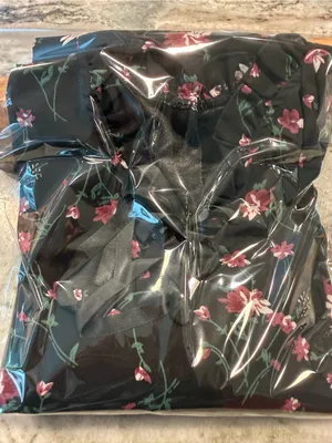 Women’s Black Floral Tie-Neck Dress - Pink Floral thumbnail 5