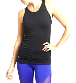 Athleta Finish Fast Racerback Seamless Women's Large Black thumbnail 1